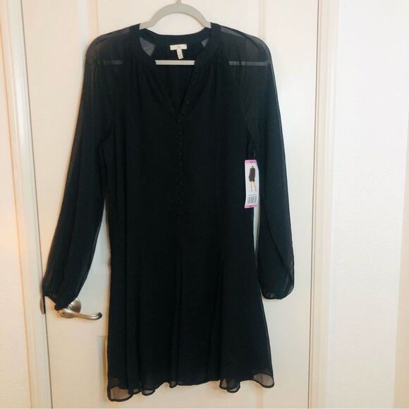 NWT New Joie Balloon Sleeve Dress XXL Caviar black color MSRP $378 - Picture 4 of 9